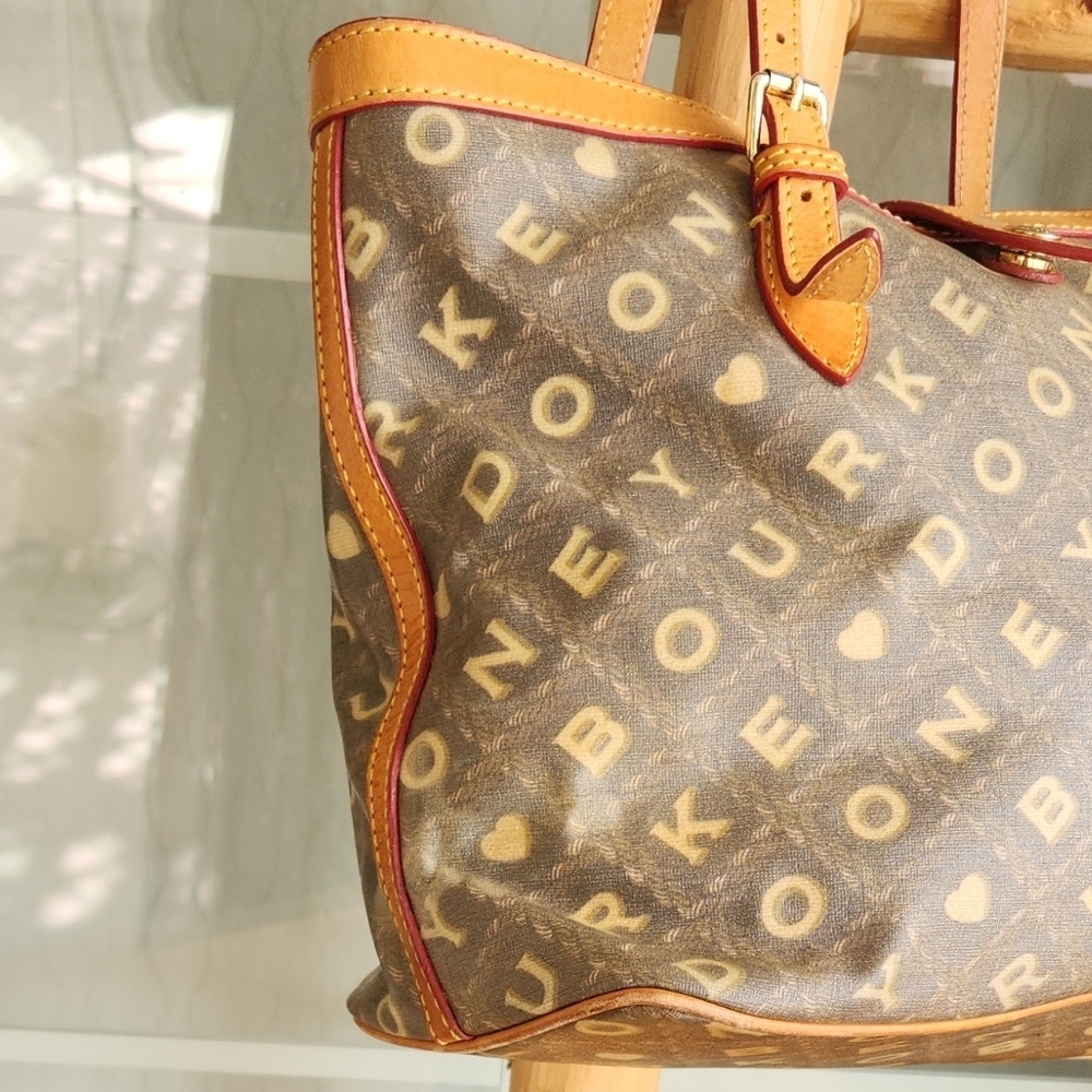 VTG Dooney & Bourke Crossword Tote‎ Vachetta - Picture 6 of 15